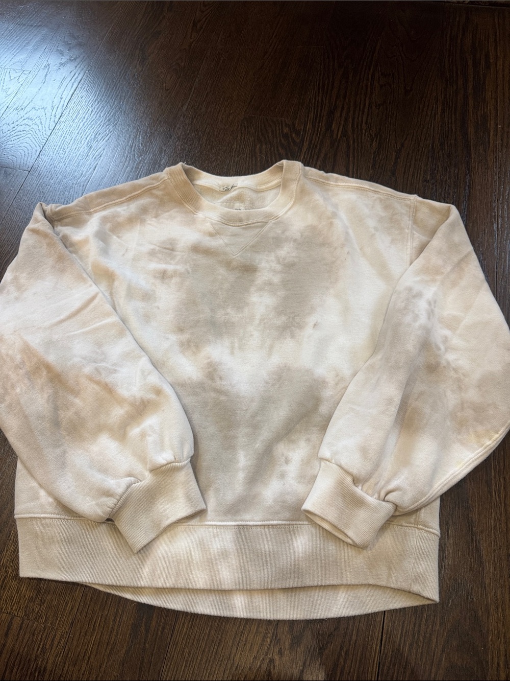 Women’s Abercrombie fitch Tie-Dye Crewneck Sweatshirt - Cream Taupe Wash